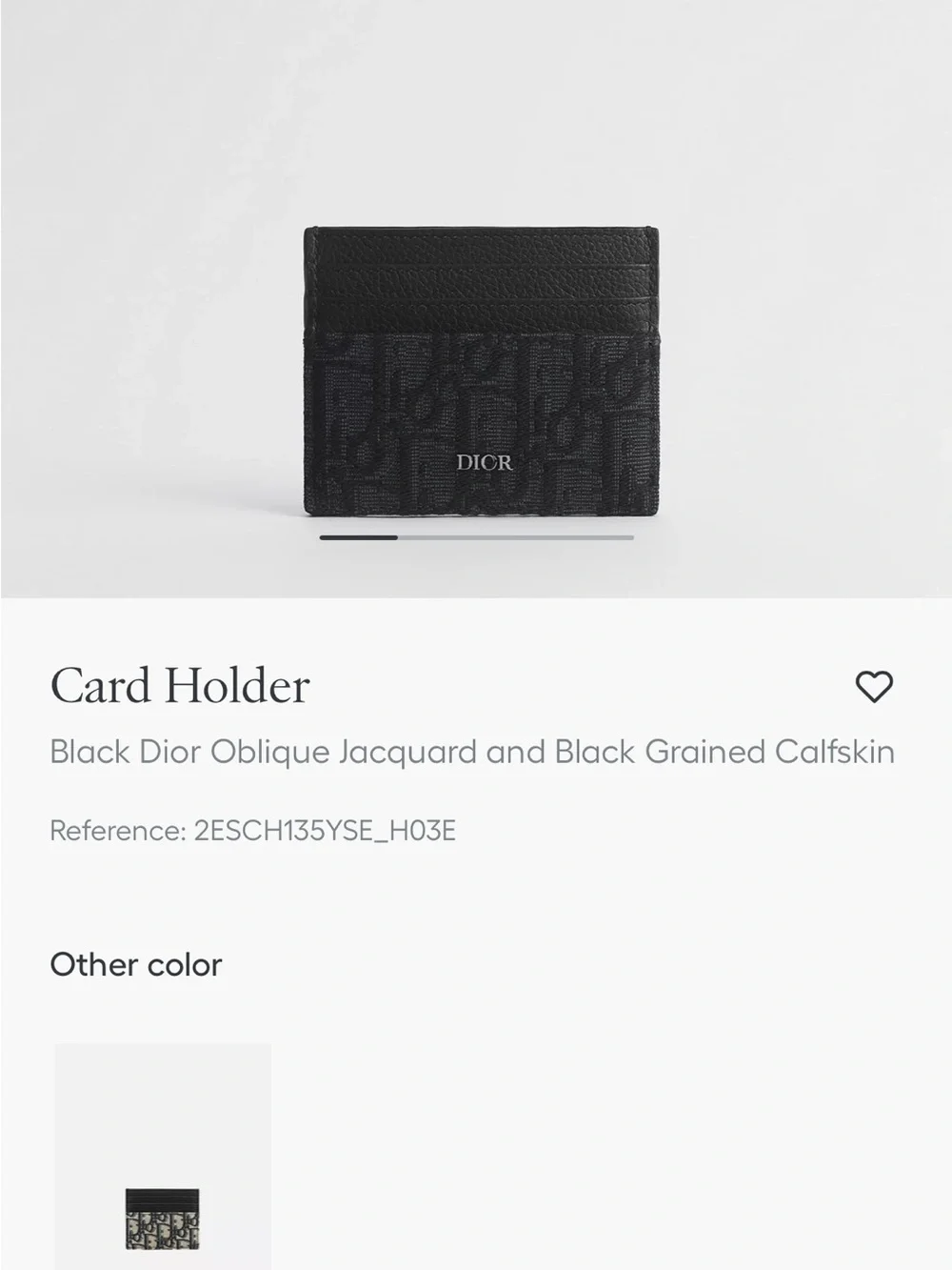 Dior Black Oblique Jacquard & Black Grained Calfskin Card Holder